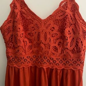 NWTS! Beach Crochet Lace Maxi Dress Solid Color